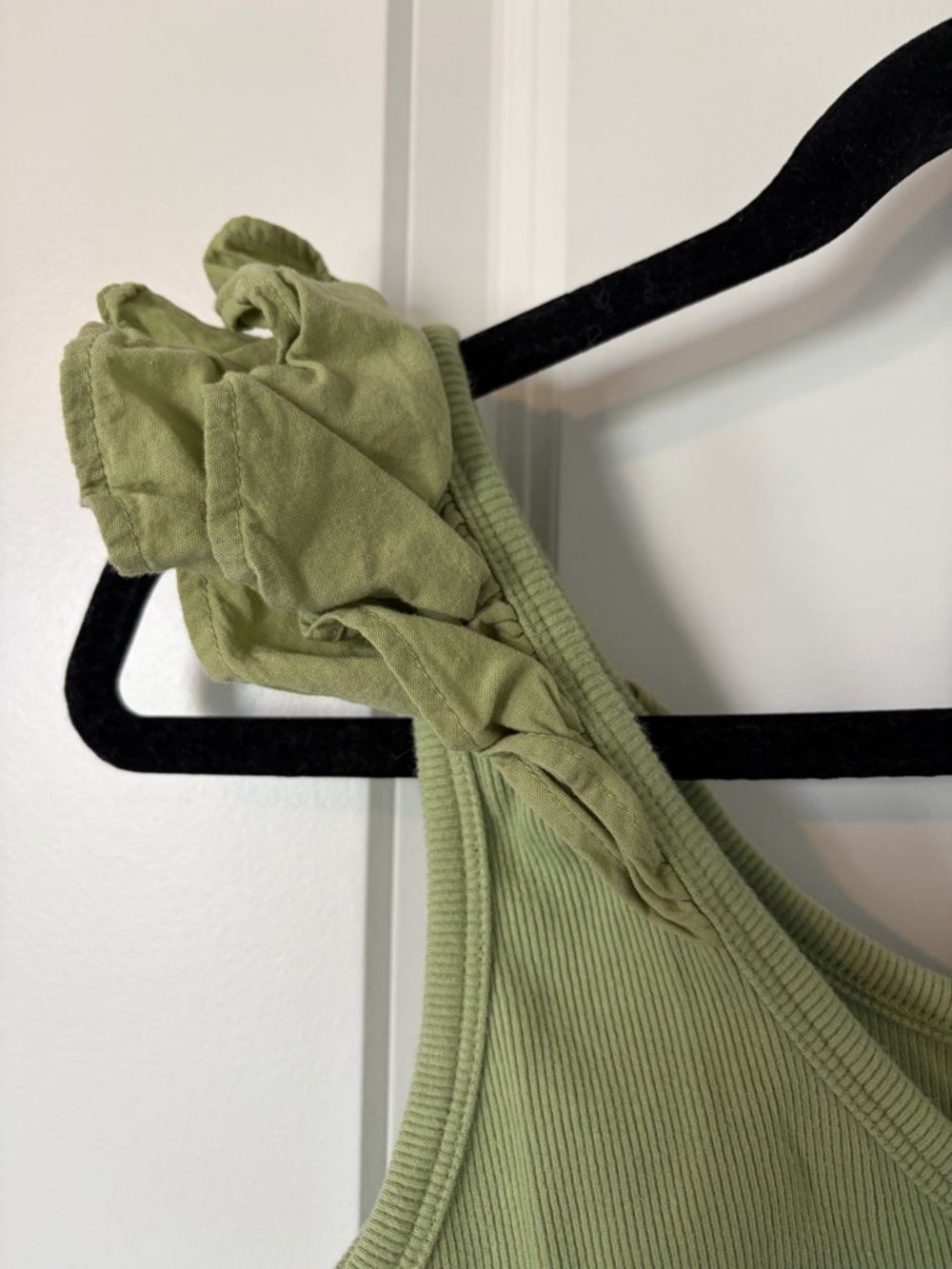 Old Navy Light Olive Ruffle Strap Ribbed Tank - Picture 4 of 4